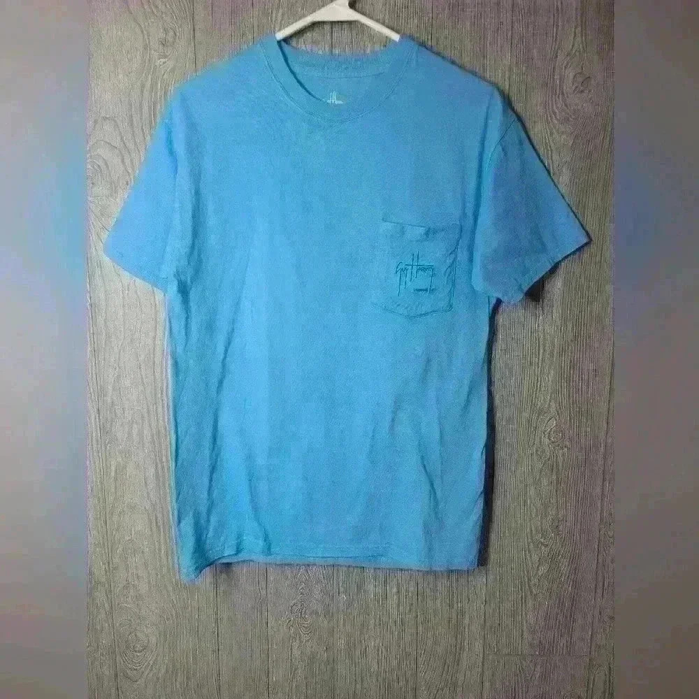 Guy Harvey fishing tee by Afico blue water.. Blue. size medium